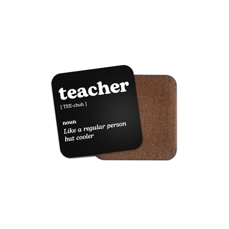 Teacher Square Coaster - Tutor Dictionary Regular But Cooler Definition