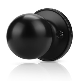 Probrico 12Pack Black Round Dummy Knobs, Black Non-Turning Door Knobs for Hallway or Closet,Round Interior Door Knobs,Only One Side