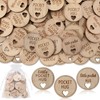 CroBlissful 150 Pcs Wooden Pocket Hug Token Bulk with 3