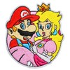 Mario Game Character Holding Princess Peach 3.5 Inches Tall Embroidered