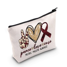 LEVLO Mehrere Myeloma-Bewusstseins-Kosmetiktasche, Krebs-Krieger, Geschenk, mehrere Myeloma-Bewusstseinsbänder, Make-up-Tasche mit Reißverschluss für Frauen und Mädchen
