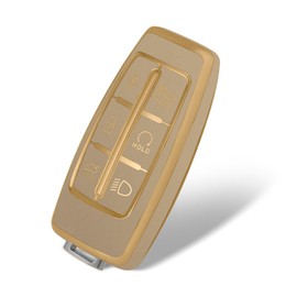 WORCAS Smart 6 Button Key Fob Cover Case Compatible with Genesis GV80 GV90 G70 G80 G90 GV70(Quicksand-Champagne Gold)