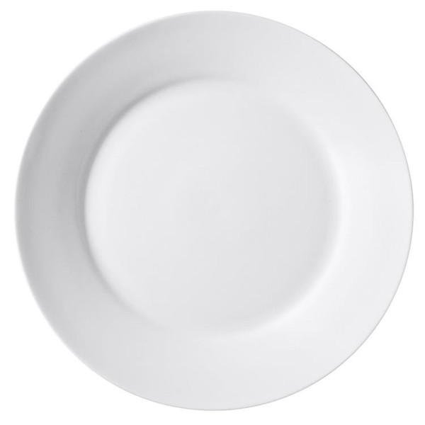 ARO Lot de 6 assiettes plates, en porcelaine, diamètre : 24 cm, blanches, assiettes plates, assiettes plates, assiettes à petit-déjeuner, assiettes à dessert pour la maison, la restauration, la