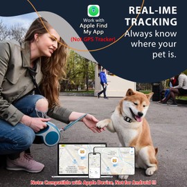 Dog Tracker, Pet Tracker with Dog Collar Tracker Holder, Dog Tracker with No Monthly Fees for Location Tracking - Work with Find My (iOS Only- Not GPS Tracker)