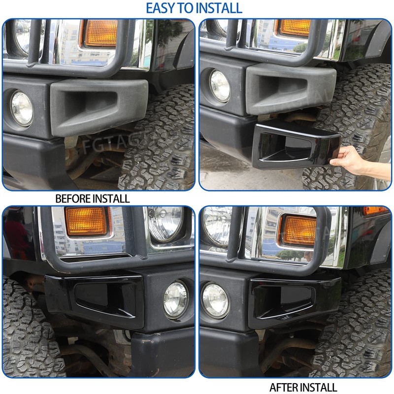 Front Bumper Corner Bezels Replacement Compatible with Hummer H2 2003-2009