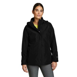 Eddie Bauer Women's Rainfoil Packable Jacket, Black Recycled, Large