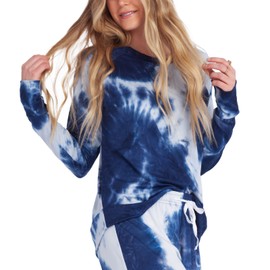 Hello Mello Dyes The Limit Lounge Long Sleeve Pajama Top - Navy M/L