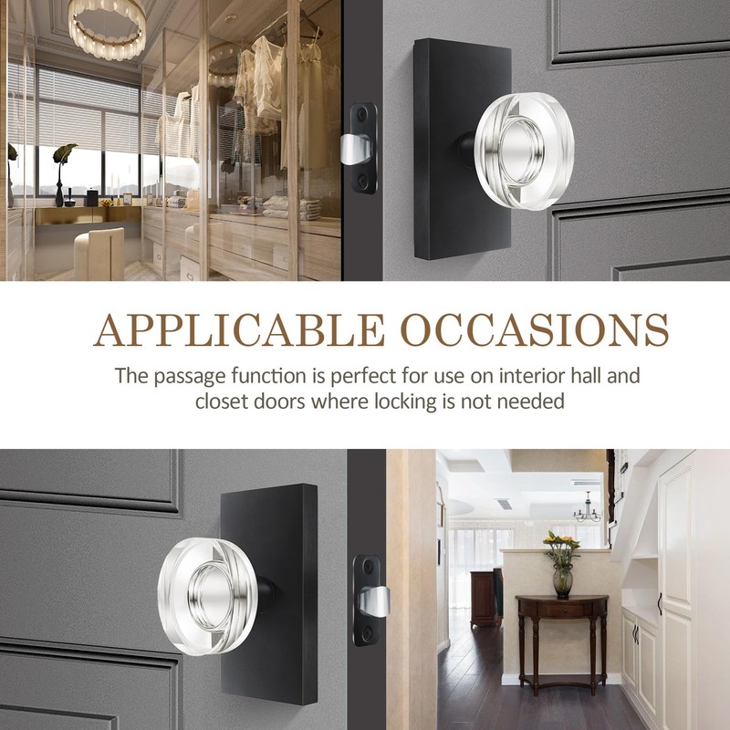 Newlaking Passage Crystal Glass Door Knobs Interior Door Knobs Door