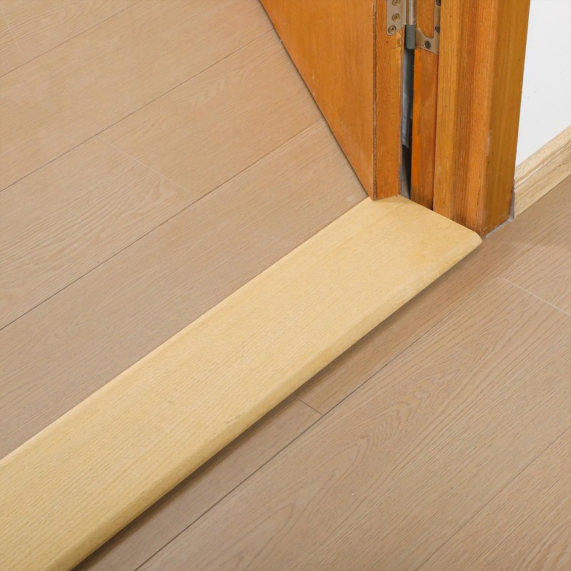 Wonderjune Door Transition Strip Wood Threshold Transition Unfinished Solid Red