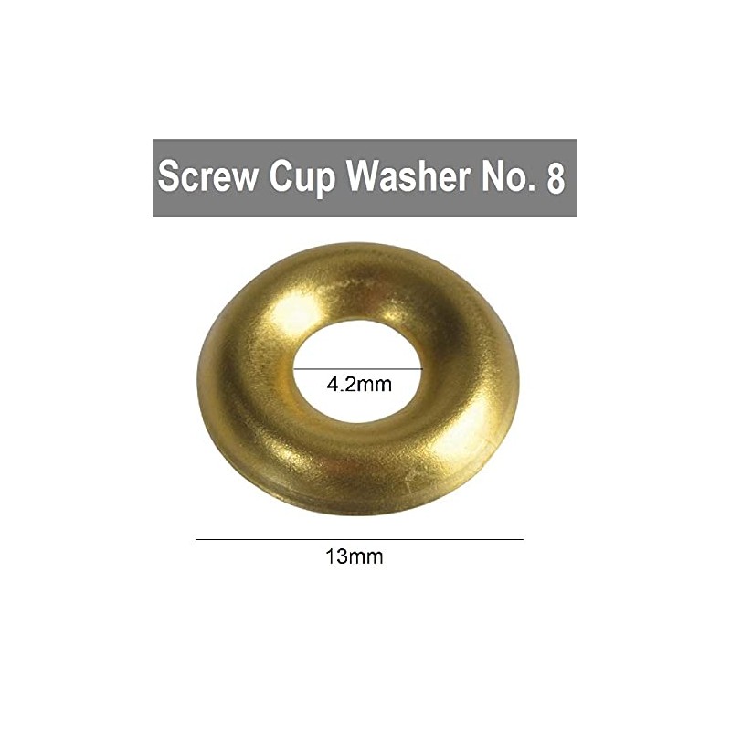 TERF® 100 Pcs Brass Plated Screw Cup Washer Size No.