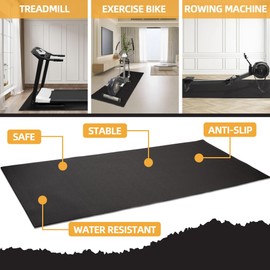 Fitvids High Density Home Gym Treadmill Exercise Bike Equipment Mat, 1/4" Thick, 36" x 78" (3 x 6.5FT)
