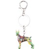 BONSNY Llavero de aleación esmaltada Doberman para mujer, regalo de