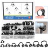 Glarks 70Pcs 8 Size Heavy Duty Black Double Gripping Nylon