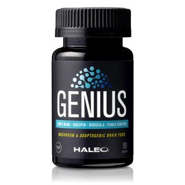HALEO Adaptogen Genius Concentrated Adaptation, Energy Support, Rodiola, Yamabushitake Ginseng Bacopa, 90 Capsules