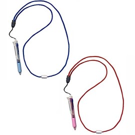 ナカトシ産業 3色油性ハンディ ボールペン 紐付き 10入 (赤・青各5本)