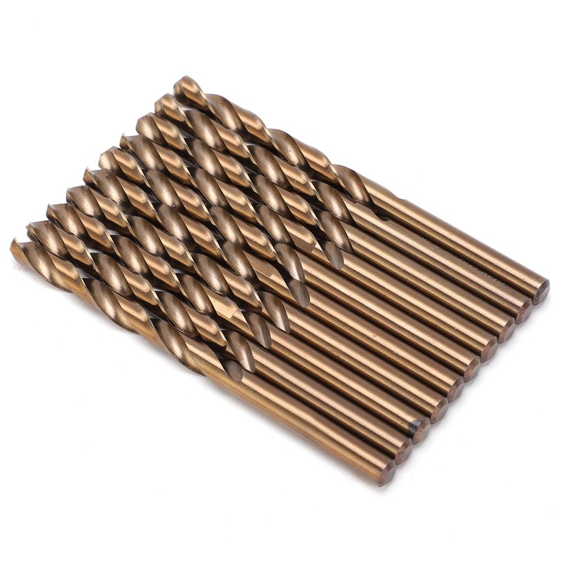 10Pcs Twist Drill Bit High Speed Steel Straight Shank Hole