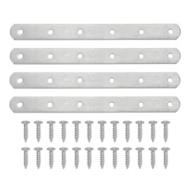 PATIKIL Flat Mending Plate 7.9"x0.8", 4 Pcs Stainless Steel Straight Flat Bracket for Shelves Corner Braces Brackets Metal Fixing Joining Plates for Wood Furniture Cabinet Frame Repair
