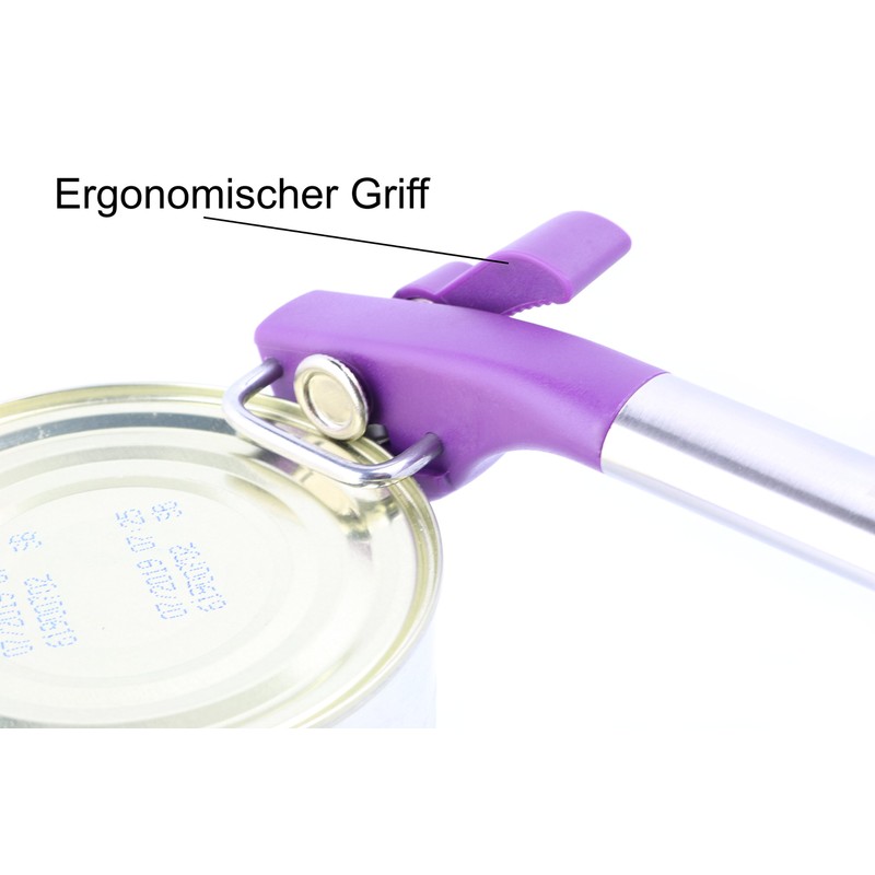NOVA Multican Sicherheits- Dosenöffner Keine scharfen Kanten Edelstahl (lila)