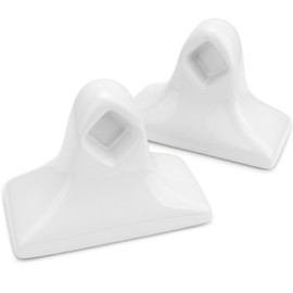 2 Pcs Ceramic Towel Bar Replacement Rod Holder Brackets Kit, White Glazed