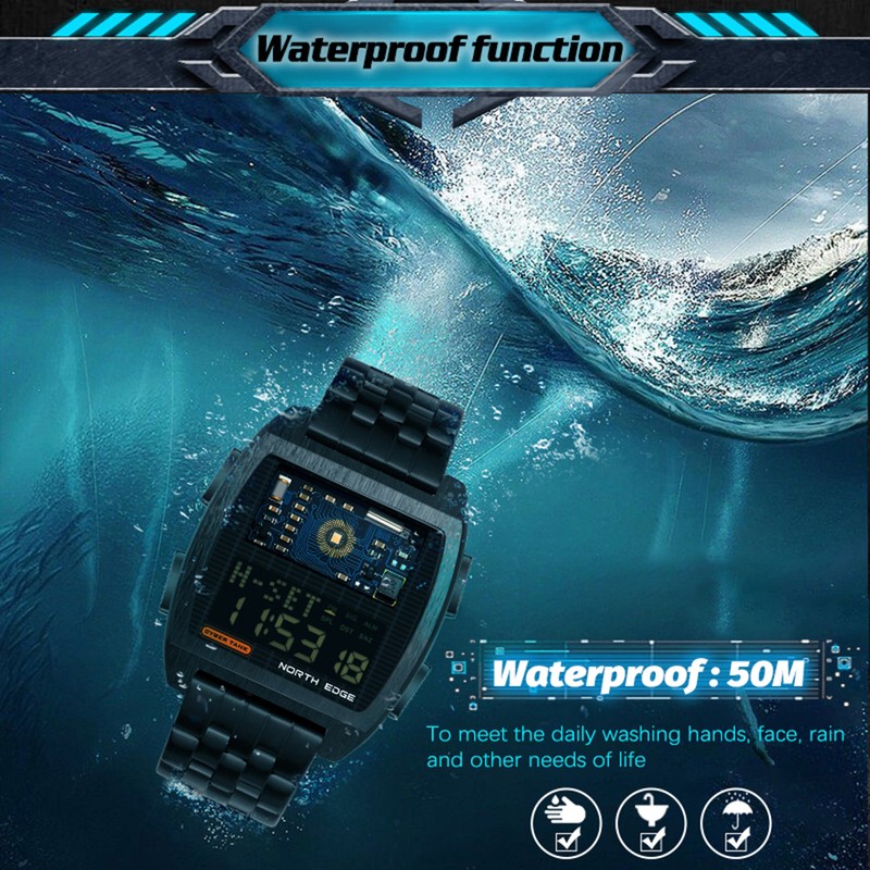 Men Digital Sport Watch 50M Waterproof Wrist Watch with Stopwatch