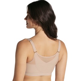 Leonisa Back Support Posture Corrector Wireless Sports Bra for Women with Contour Cups,Beige,34B