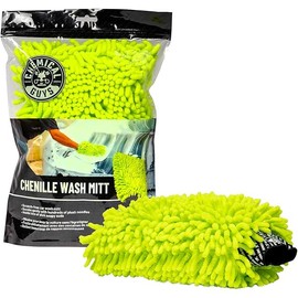 Chemical Guys MIC493 Chenille Premium Scratch-Free Microfiber Wash Mitt, Lime Green, 9.6" x 2.3" x 7"