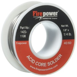 FirePower - FPW1423-1108 Firepower 1423-1108 Acid Flux Core 40/60 Solder, 1/8-Inch x 1/4-Pound