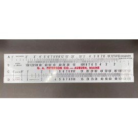 Vintage Concrete Slide Ruler 150 Yard Volume Calculator GA Peterson Auburn Maine
