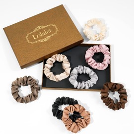 Lolalet 8 Scrunchies para Pelo, Coleteros Suaves para Cabello Goma de Pelo Lazos Elásticos Colores para Mujer y Chica -A
