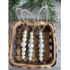 Handmade Set of 3 Natural Wood Bead Christmas Ornaments Decor