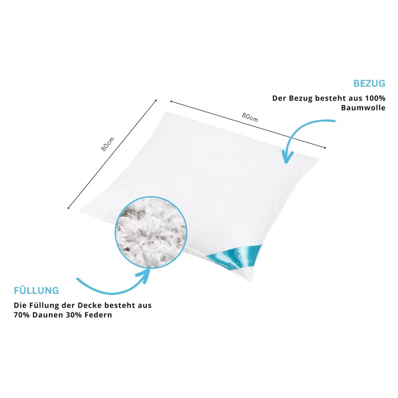 Sandaro Pillow & Duvet, Goose Down Pillow Quilt, Natural Product,