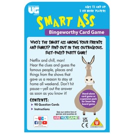University Games | Smart Ass Bingeworthy Tuck Box Card Game, Perfect for Game Night on The Go for 2 or More Players Ages 12 and Up