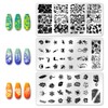 beinkmake 3Pcs Tropical Floral Plant Nail Stamping Plate French Tip