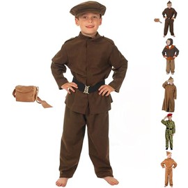 Charlie Crow WW2 Allied Army Officer, Soldier, Pilot, Private, Home Guard Costume for kids 7-11 Years