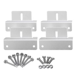 Solar Panel Z Mounting Brackets, Aluminium Construction with Hardware, Set of 4