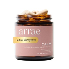Arrae Calm Cortisol Manager - 60 cápsulas para aliviar el estrés y el pánico - Suplemento para mejorar el estado de ánimo con L-teanina, inositol,... 