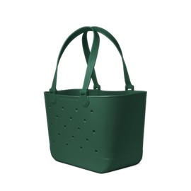 Simple Modern Large Beach Bag | Waterproof Getaway Rubber Tote with Zipper Pocket for Travel, Pool, Boat, Groceries, Sports | Forest