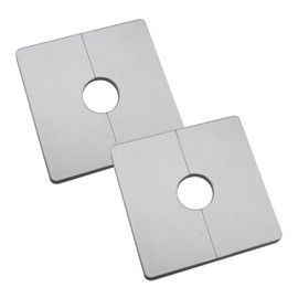HSCGIN 2pcs ABS Plastics Square Shaped Escutcheon Plates with 22mm Diameter Hole Wall-mounted Water Pipe Cover, Silver
