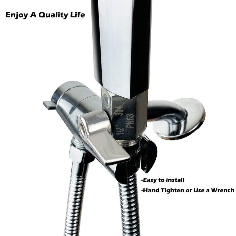 Showerhead Shut Off Valve with Stainless Handle, 304 Stainless Steel