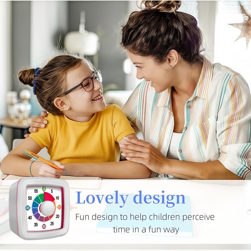 Visual Timer for Kids, 60-Minute Countdown Timer for Classroom Office