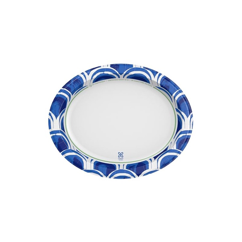 Dixie Ultra Disposable Paper Platters, 10" x 12.5", 25 Count