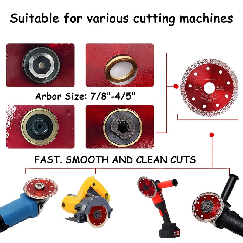 Tayfeim 4.5" Diamond Porcelain Cutting Blade for Angle Grinder, Grinder