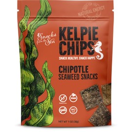 Chipotle,1oz, 3bags, Kelpie Chips healthy snack natural kelp seaweed chips superfood nutrient explosion (3 Bags, Chipotle)