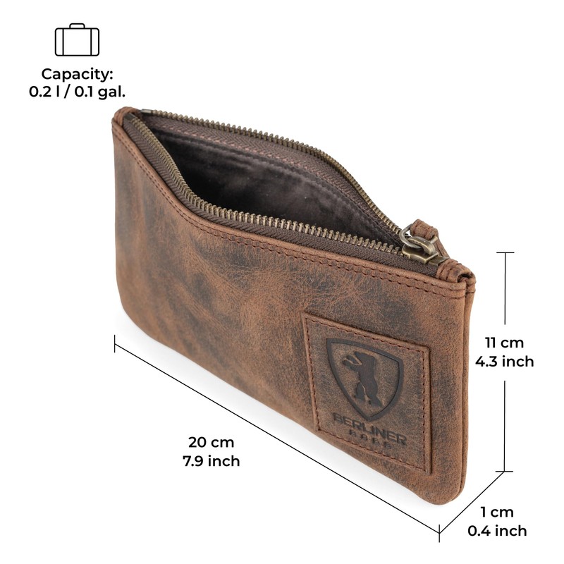 Berliner Bags Vintage Leather Pencil Case - Brown, erdfarben, Earth