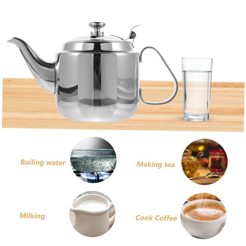 ABOOFAN 1pc Heat Resistant Stainless Steel Filter Teapot Practical Handheld