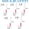 Assist Fishing Hooks 420 Stainless Steel with Red Braided Line