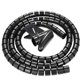 EzySup wire tidy tube,16mm-1.5m,cable management sleeve for TV,PC,Computer,Black