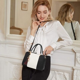 NICOLE&DORIS Women Handbags Tassels bags Designer Top Handle Shoulder Bags Tote Crossbody Bag for Ladies PU Leather Bag With Pendant Black