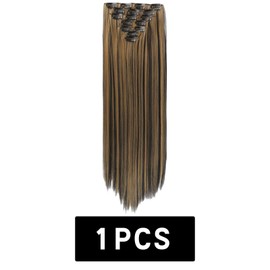 Hair Extensions Clip in 7Pcs Synthetic Fiber Seamless 22" Long Straight Full Head Hair Extension 3122