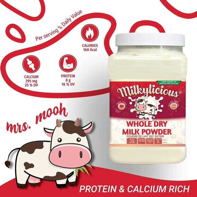 Milkylicious Whole Dry Milk Powder – 1 lbs Jar |